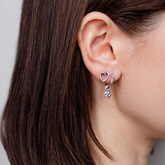 Серебряная моносерьга для пирсинга Сердечко UNOde50 Hart 2, изображение 3