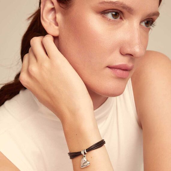Кожаный браслет на руку с подвеской Сердце UNOde50 Pretty Love, изображение 3