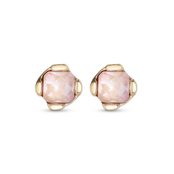 Золотые серьги женские с кристаллами Сваровски UNOde50 Aura Pink