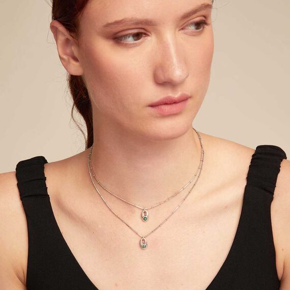 Серебряное колье двойное с кристаллами Сваровски UNOde50 To You, изображение 3