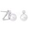 Серебряные серьги с белым жемчугом и кубиками циркония Majorica Classic