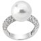 Серебряное кольцо женское с жемчугом и кубиками циркония Majorica Exquisite, Размер (мм): 16,85