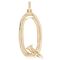 Золотая подвеска на цепочку Буква Q большая UNOde50