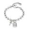 Серебряный браслет из сферических бусин с кулонами UNOde50 Silver key
