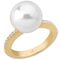 Кольцо женское с белым жемчугом и кубиками циркония Majorica Enchantment, Размер (мм): 16,85