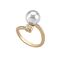 Золотое кольцо женское с органическим жемчугом Majorica Tu Y Yo, Размер (мм): 18,1-18,8