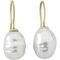Золотые серьги с белым барочным жемчугом Majorica Baroque, изображение 2