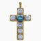 Золотой крест с органическим жемчугом Majorica Cruces