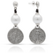 Серебряные серьги висячие с жемчугом Александрия UNOde50 Alexandria, изображение 4