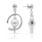 Серебряные серьги женские с жемчугом Сферический UNOde50 Inorbit, изображение 4