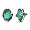 Серебряные серьги с зеленым кристаллом UNOde50