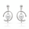 Серебряные серьги женские с жемчугом Сферический UNOde50 Inorbit