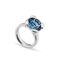 Серебряное кольцо женское с кристаллом Сваровски UNOde50 Rock n´blue, Размер (мм): 16,3-16,7