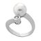 Серебряное кольцо женское с белым жемчугом Classic, Размер (мм): 16,85-17,5