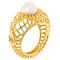 Золотое кольцо женское с жемчугом Majorica Etna, Размер (мм): 17,5