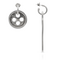 Серебряные серьги висячие Иголка с пуговицей UNOde50 Needle and button, изображение 4