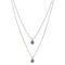 Женское ожерелье серебряное двойное с кристаллами Сваровски UNOde50 Aura Blue, изображение 2
