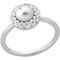 Серебряное кольцо женское с жемчугом и кубиками циркония Fine Silver Majorica, Размер (мм): 17,5