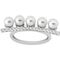Серебряное кольцо женское с жемчугом и кубиками циркония Fine Silver Majorica, Размер (мм): 17,5