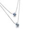 Женское ожерелье серебряное двойное с кристаллами Сваровски UNOde50 Aura Blue, изображение 3